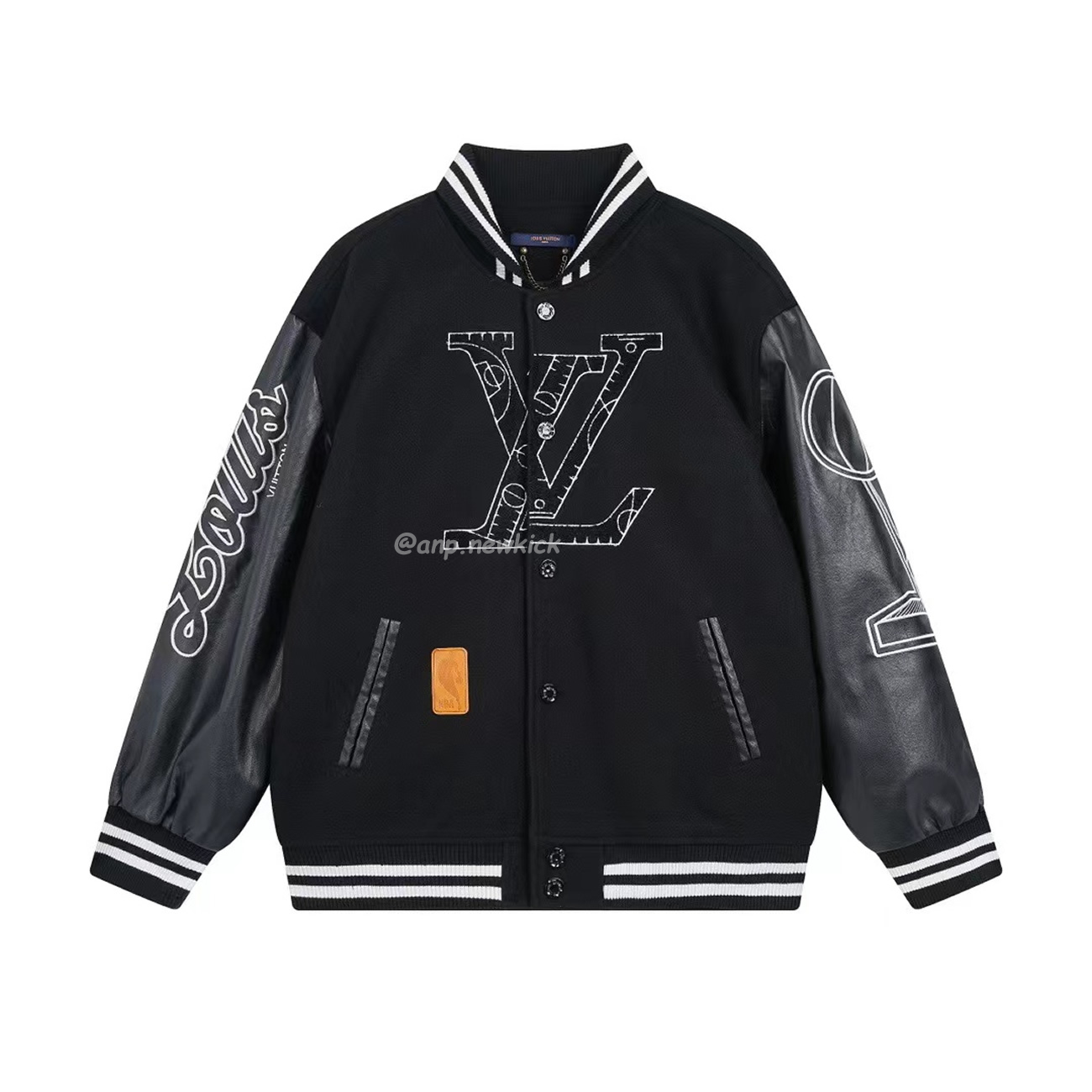 Louis Vuitton X Nba Leather Basketball Jacket Black (1) - www.newkick.vip